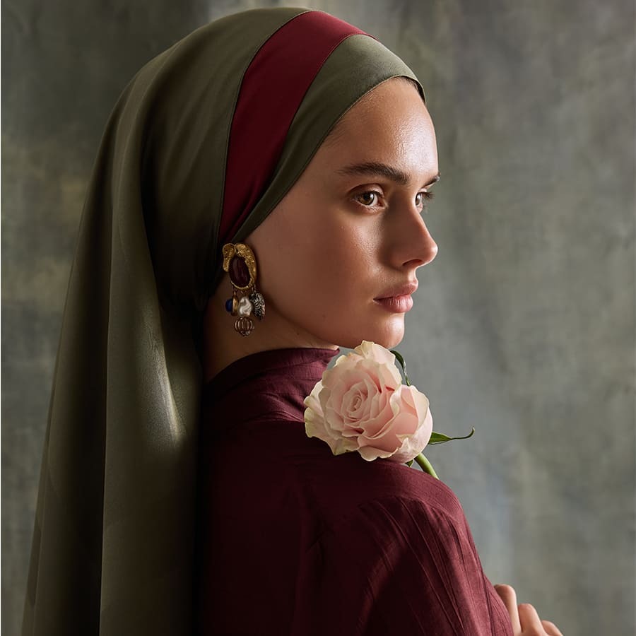 LeynabyHF - PURE SILK SERİSİ OLIVE YEŞİL