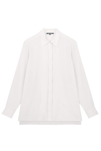Sevilla Tunik Gömlek İpek Beyaz - Thumbnail